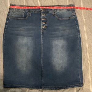 Royalty For Me Dark Blue Denim Skirt